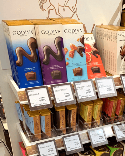 Godiva ゴディバチョコレートとtrajan トレイジャンフォント