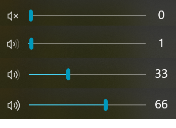 マイクロインタラクションにおけるルールの例　Windowsのボリュームスライダー